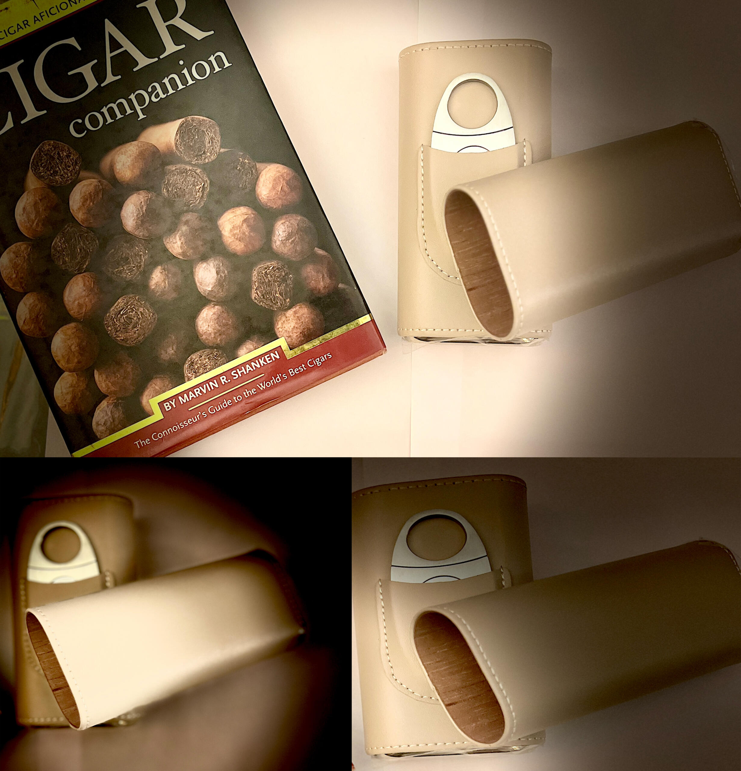 Beige Cigar Case with Cutter - Image 3