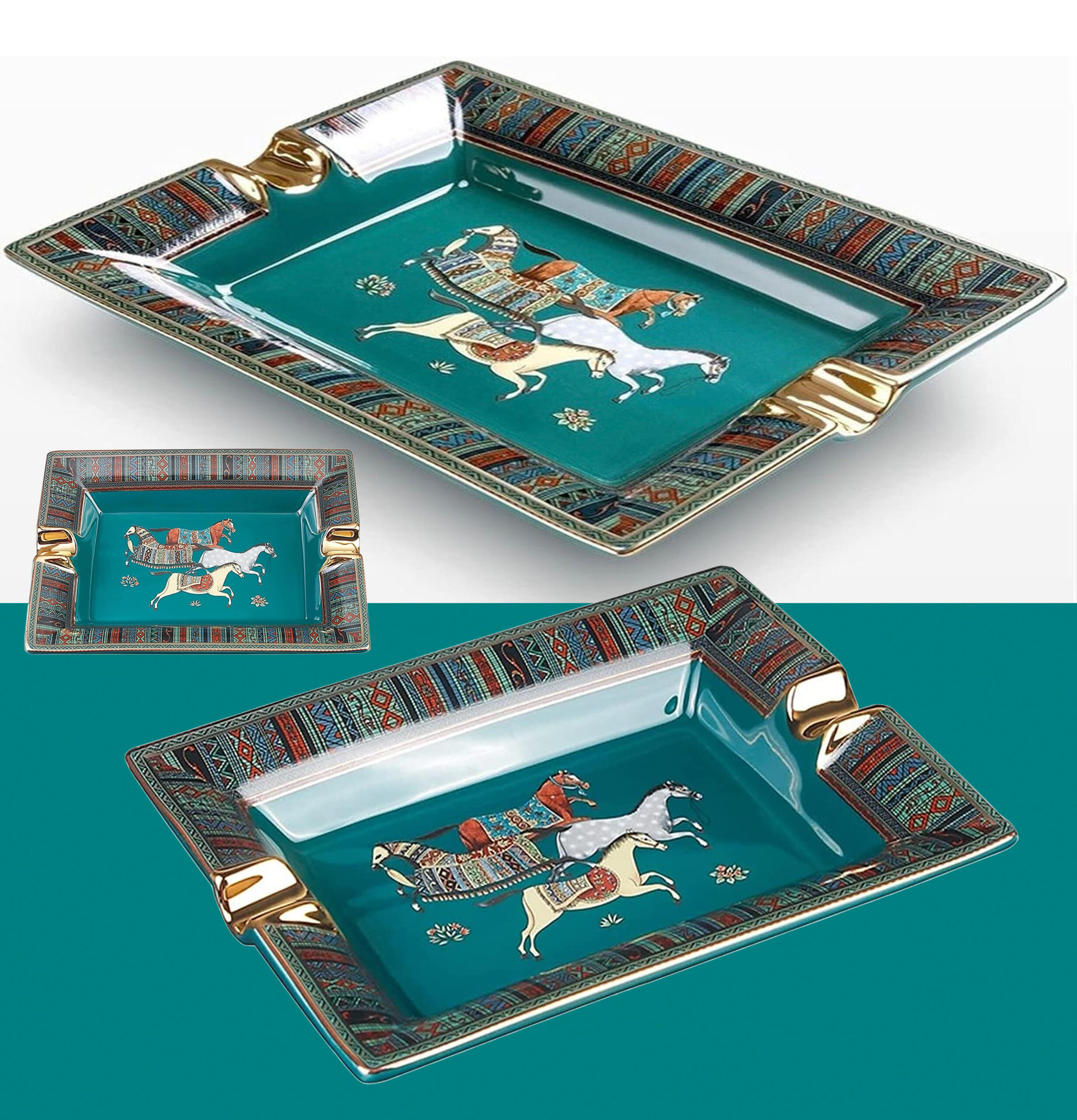 Blue Horse Ashtray