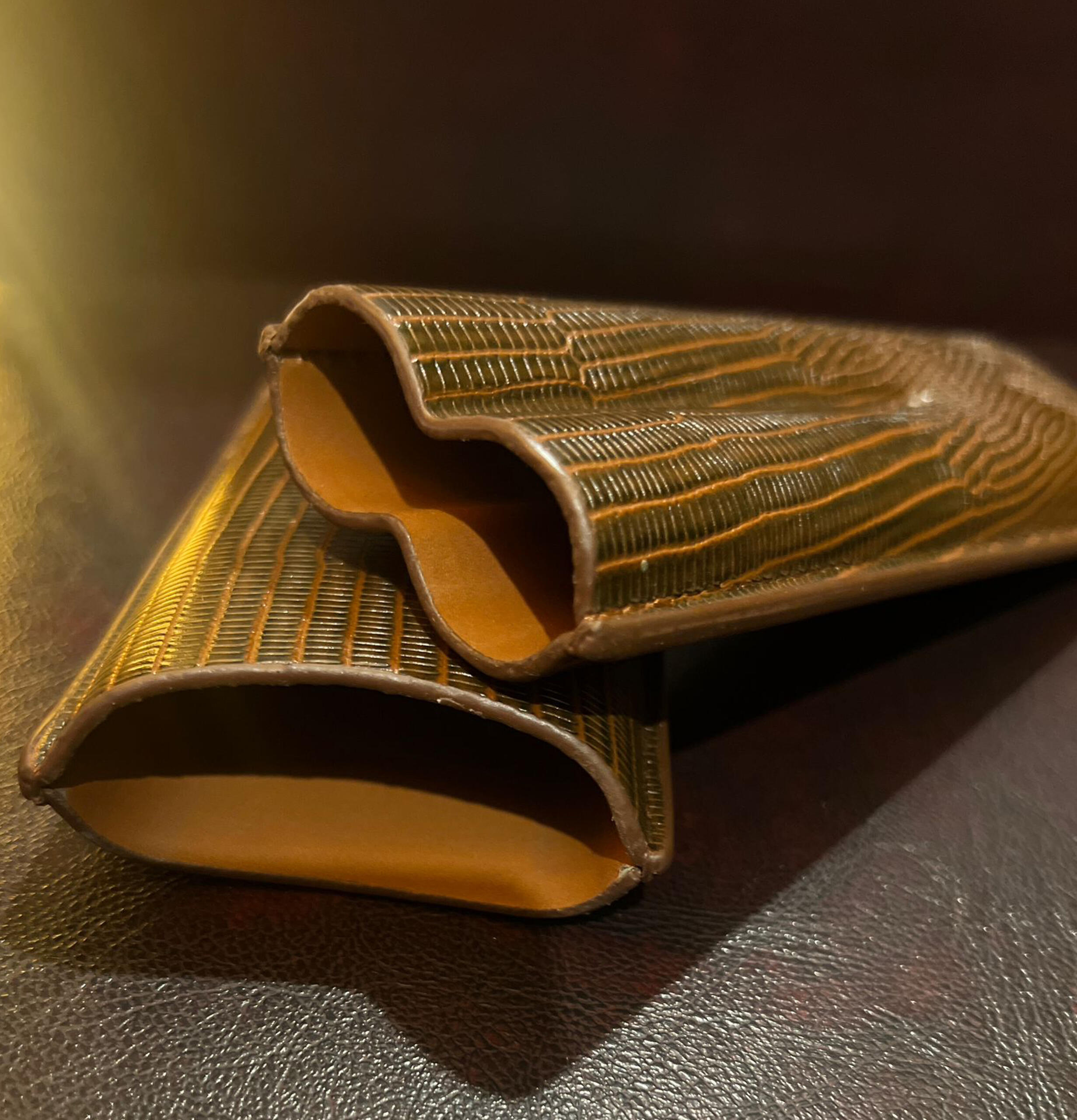 Dual Cigar Case Snake Leather