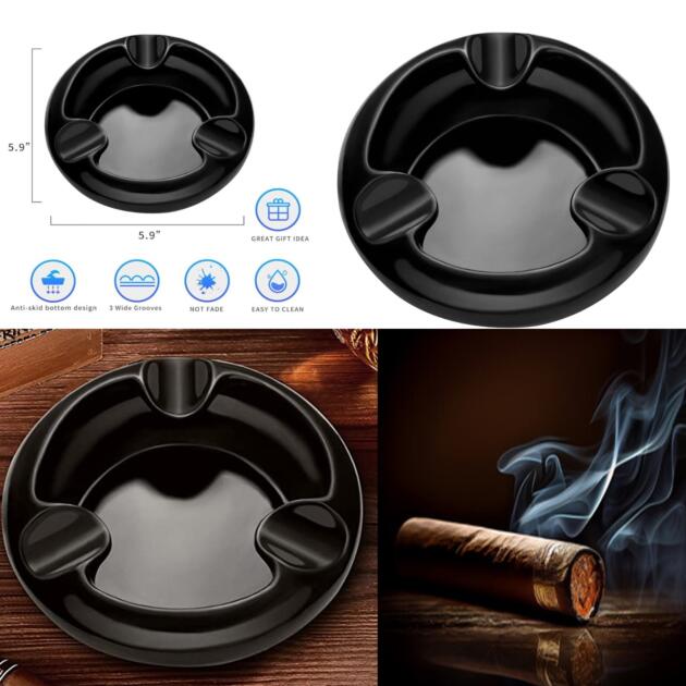 Black Round Ashtray