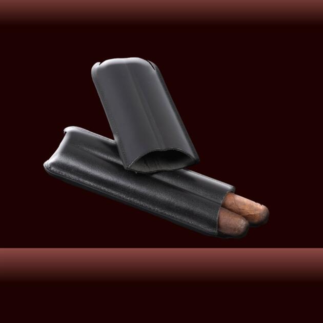 Black Dual Finger Design Cigar Case
