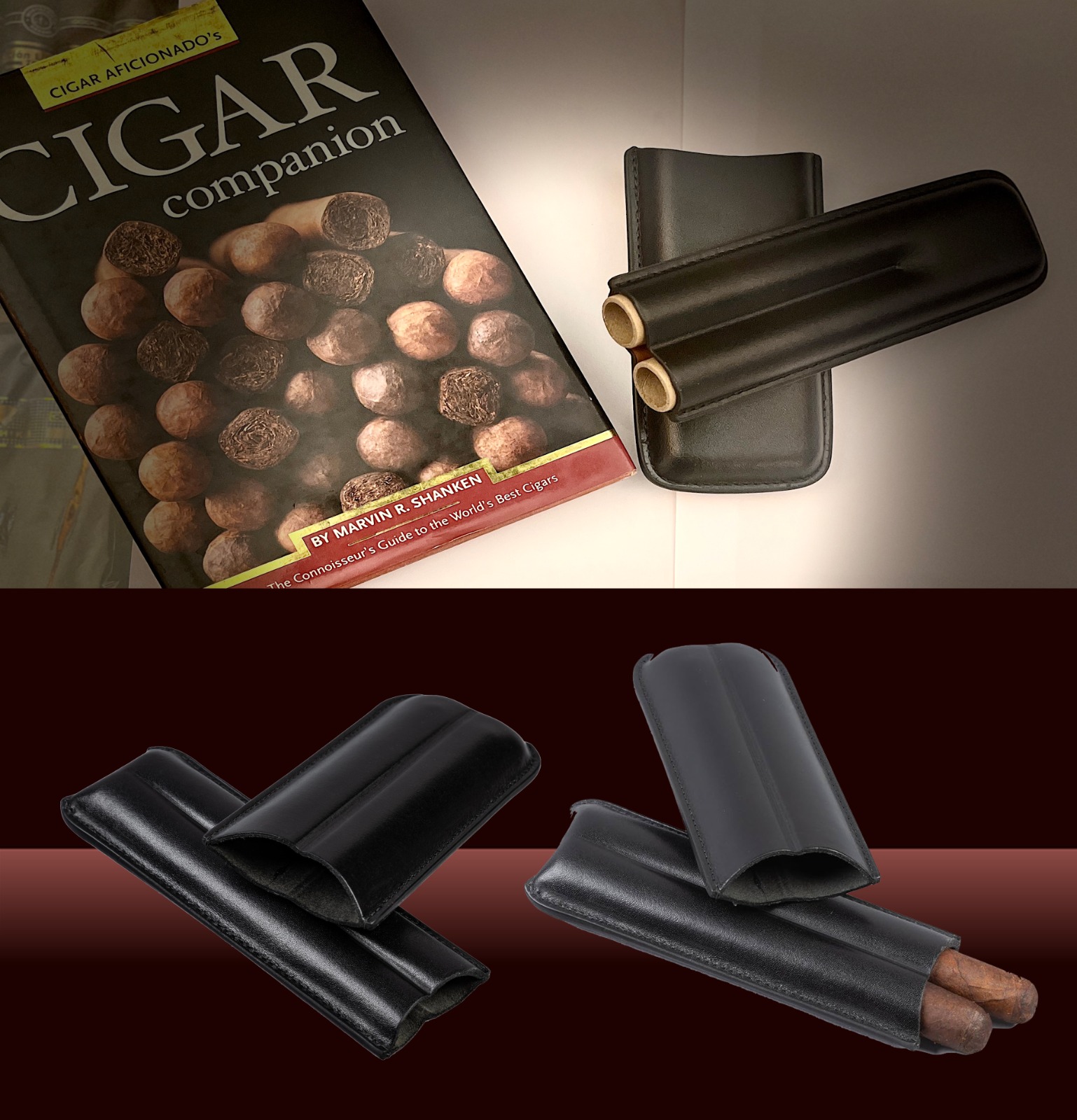 Black Dual Finger Design Cigar Case - Image 3