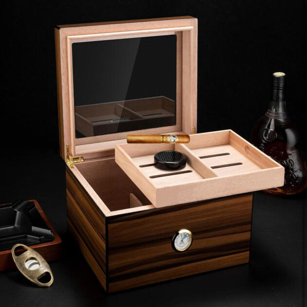 Desk Top Humidor Brown 50-60 Cigars copy