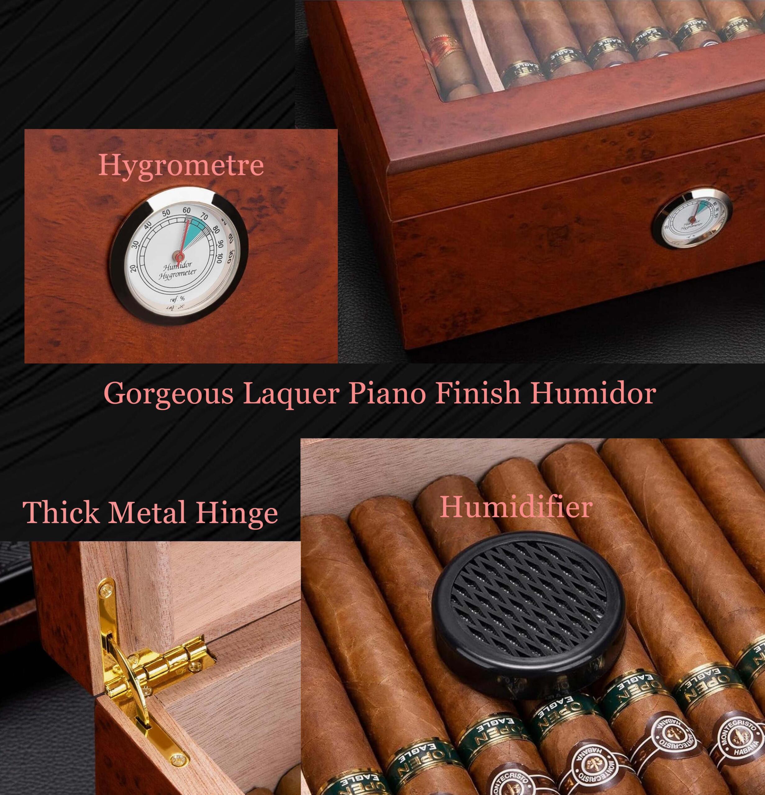 Desk Top Humidor Piano Laquer 35-50 Cigars - Image 4