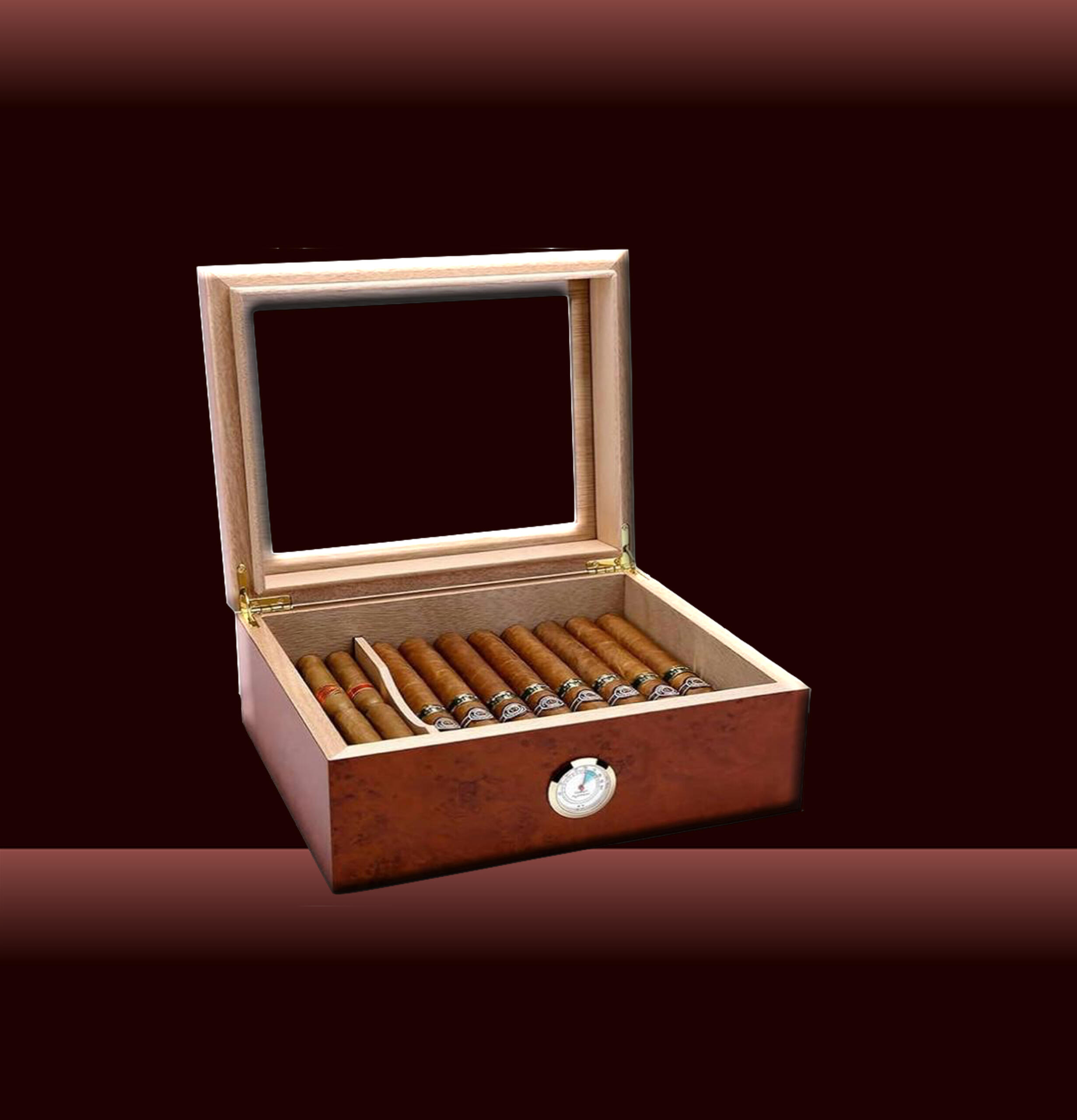 Desk Top Humidor Piano Laquer 35-50 Cigars