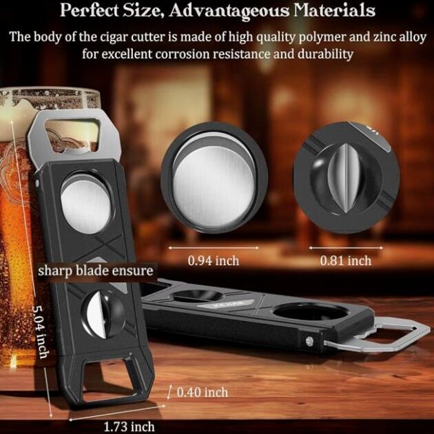 Cigar Cutter, 3-in-1